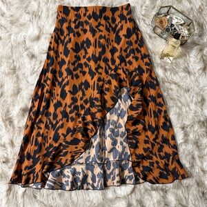 SHEIN Asymmetrical Leopard Print Skirt